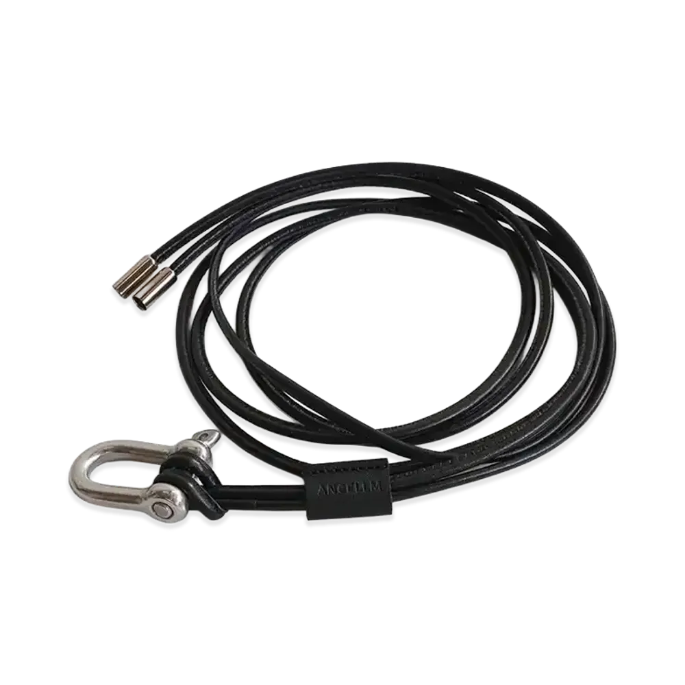 ANCELLM Leather Rope Belt "Black"