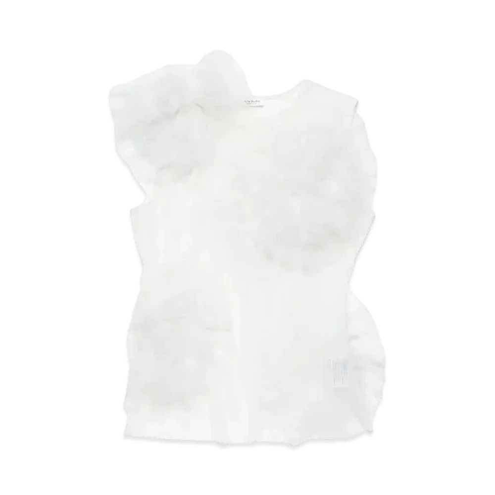 Acne Studios Ruffled Mesh Tank Top "White"