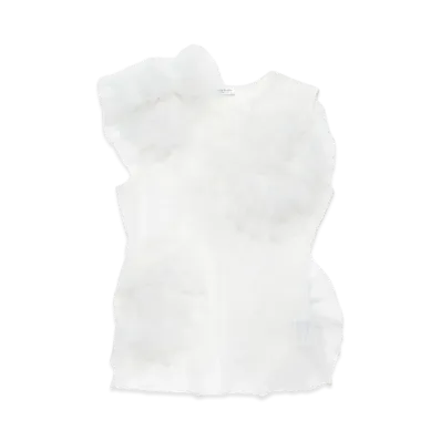 Acne Studios Ruffled Mesh Tank Top "White"