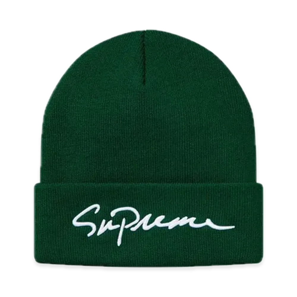 Supreme Classic Script Beanie "Dark Green"