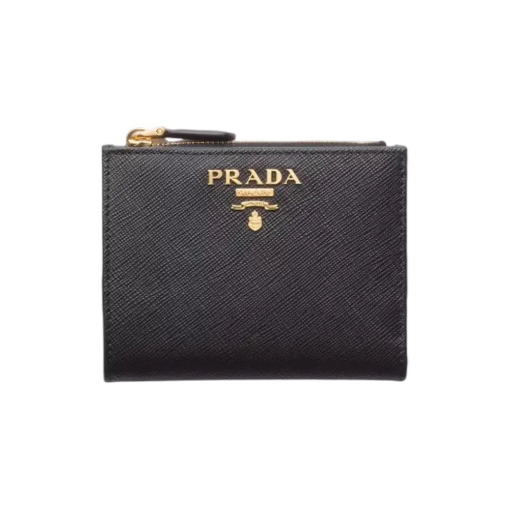 PRADA Saffiano Multicolor Wallet "Black/Pale Pink"