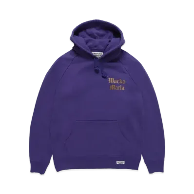 WACKO MARIA WASHED HEAVY WEIGHT PULL OVER HOODED SWEAT SHIRT "Purple"