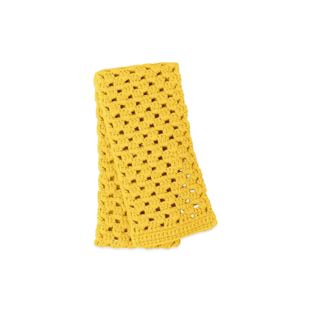 MIU MIU Kuroche Knitting Wool Scarf "Sun Yellow"