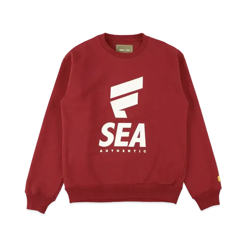 WIND AND SEA X FCMM (F-SEA) SWEAT SHIRT "Burgundy"