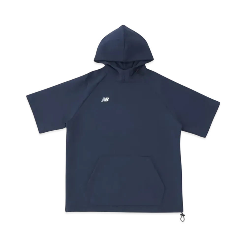 New Balance Bp Fleece Hoodie Short Sleeve Top "Nb Navy"