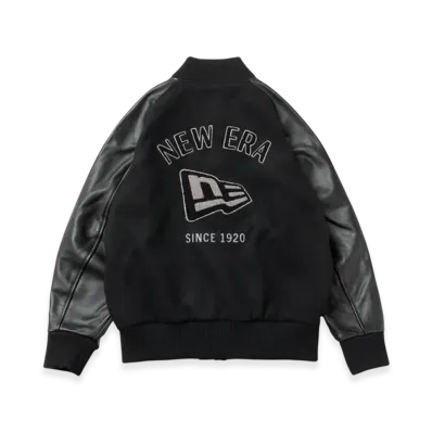 NEW ERA Polartec Black Label FW25 Melton Varsity Jacket "Black"