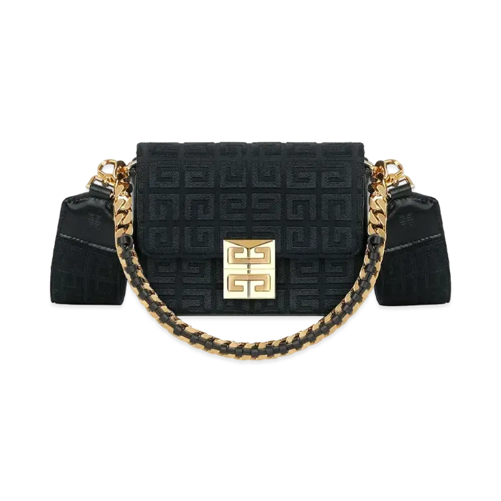 GIVENCHY Small 4G Bag In 4G Embroidered Canvas With Chain "Black"