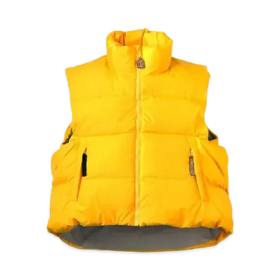 KAPITAL Ripstop Nylon Down Burger-Keel Vest "Yellow"