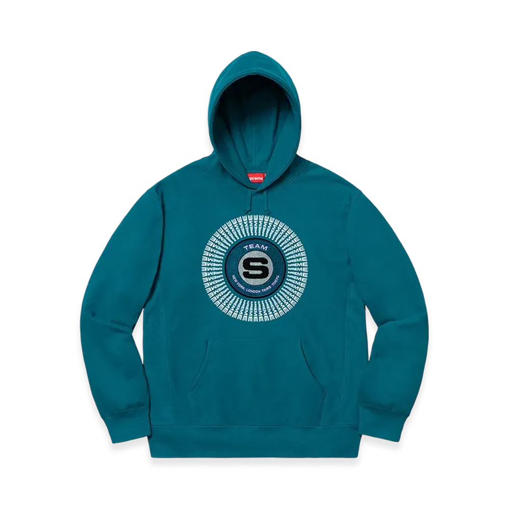 Supreme Chenille Applique Hooded Sweatshirt "Marine Blue"