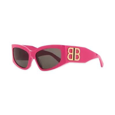 BALENCIAGA Women's Fuchsia Acetate Bossy Cat Sunglasses "Pink"