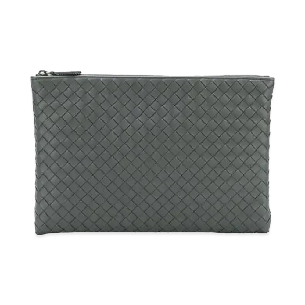 Bottega Veneta Intrecciato Clutch Bag "Grey"