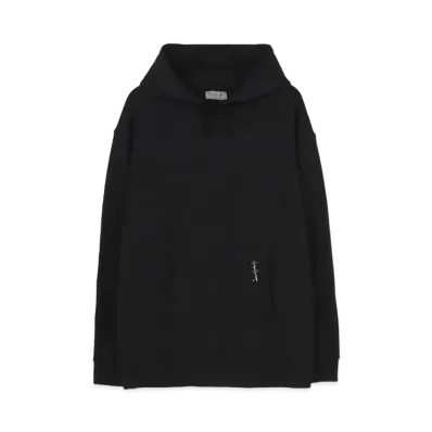 Yohji Yamamoto Pour Homme 30/10 FLEECE POCKET SIGNATURE PRINT HOODIE "Black"