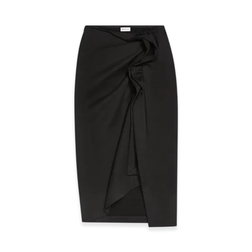 DRIES VAN NOTEN Women's Ruffled Cotton Skirt "Black"