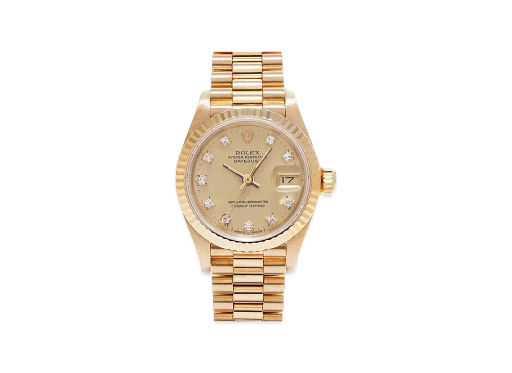 ROLEX Lady-Datejust 10P Diamonds "Champagne/Yellow Gold"