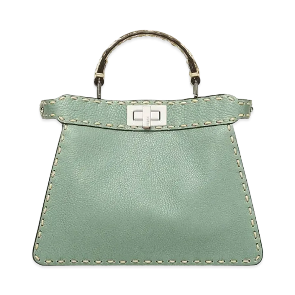 FENDI Peekaboo ISeeU Small Mint Green Selleria Bag With Exotic Details "Mint Green"
