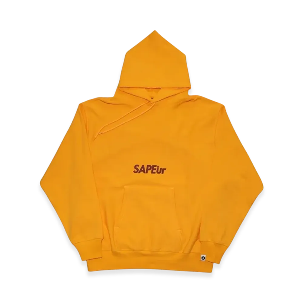 SAPEur Vintage Glossy Logo Hoodie "Mustard/Dark Red"