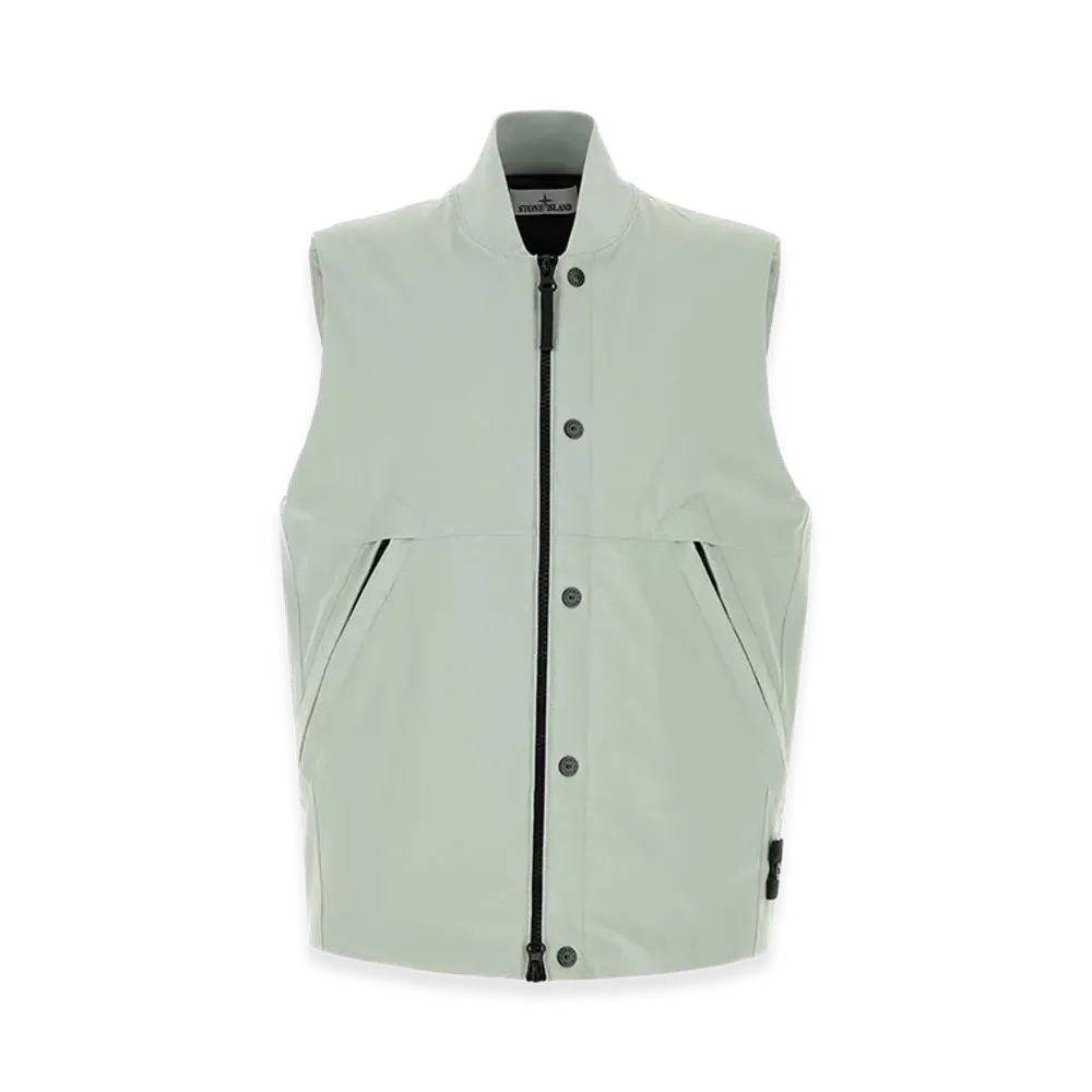 Stone Island Mint Green Stretch Polyester Sleeveless Jacket "Green"
