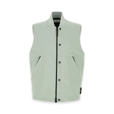 Stone Island Mint Green Stretch Polyester Sleeveless Jacket "Green"