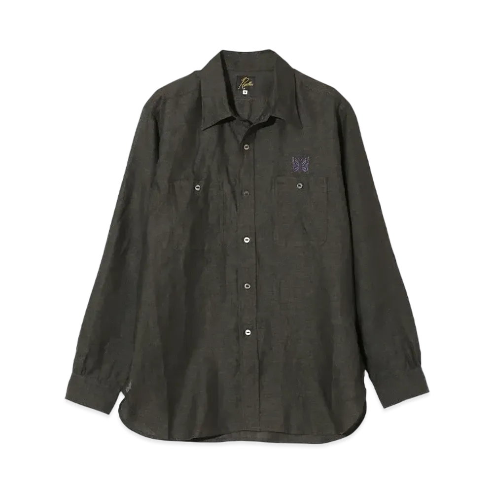 NEEDLES Work Shirt - Linen Chambray "Black"