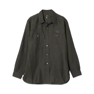 NEEDLES Work Shirt - Linen Chambray "Black"