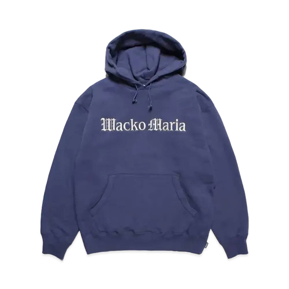 WACKO MARIA Middle Weight Pull Over Hooded Sweat Shirt "Navy"