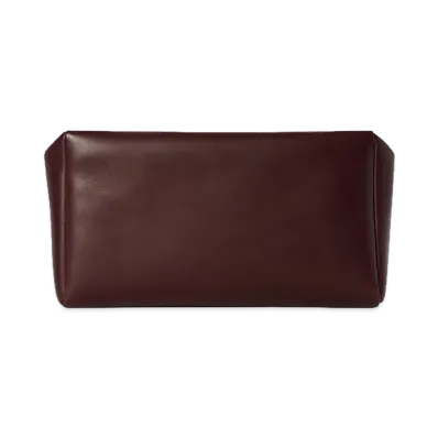 The Row Women's Leather Square Compact Clutch Bag "Burgundy"