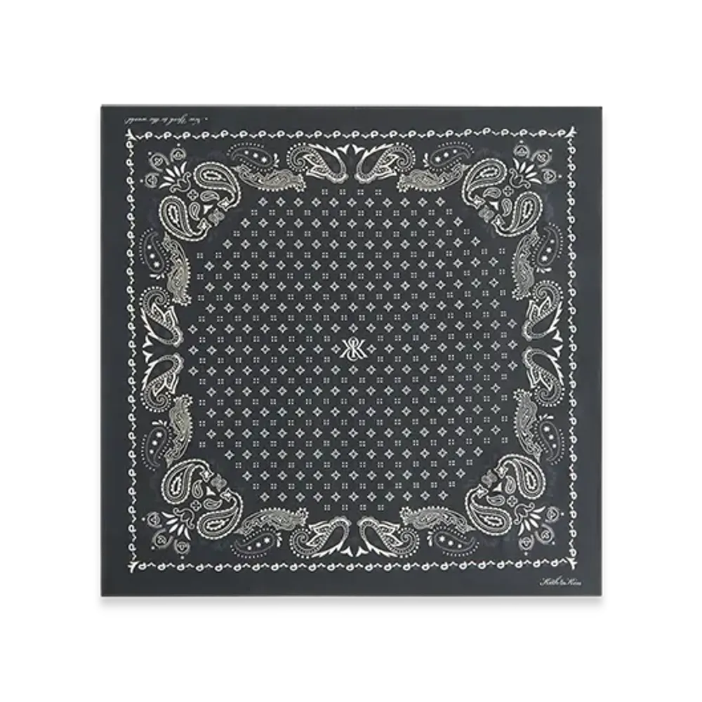Kith Women's Printed Paisley Silk Bandana "Black"