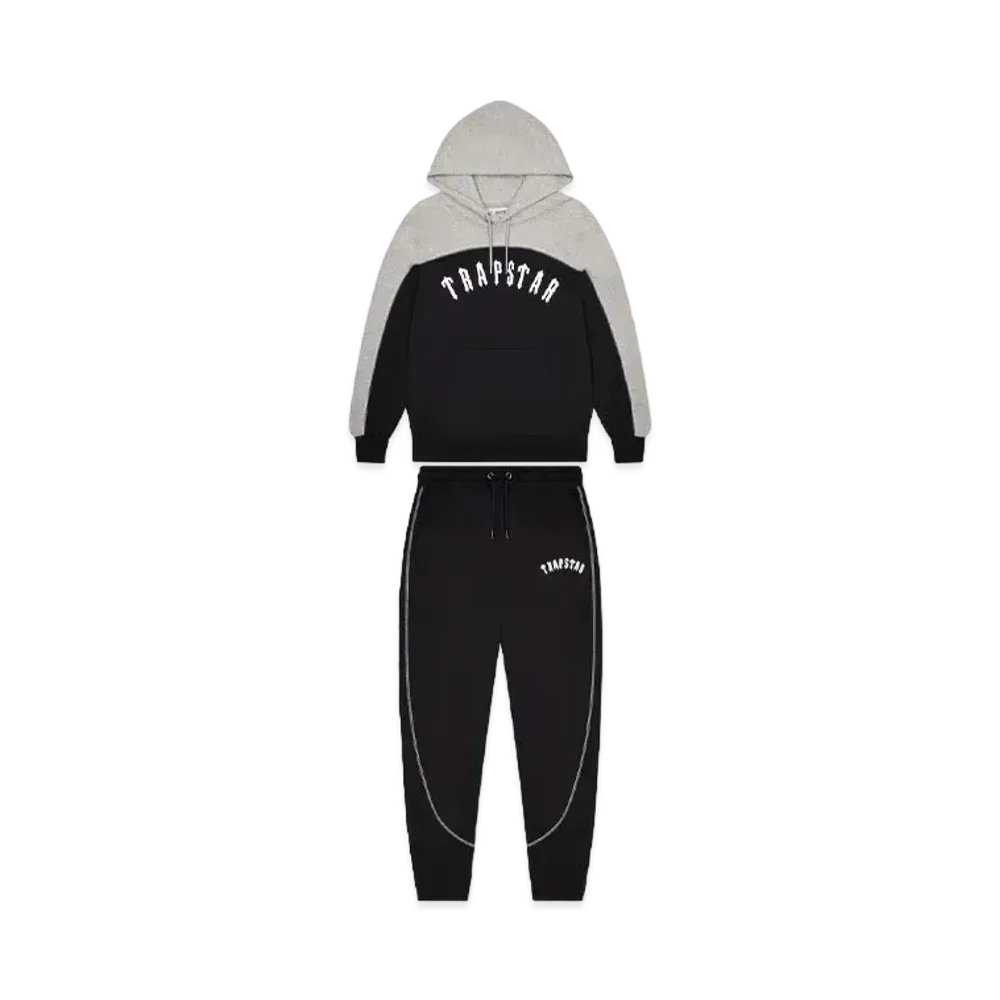 TRAPSTAR *Pre-Order* Irongate Chenille Arch Hooded Tracksuit "Black/Grey"