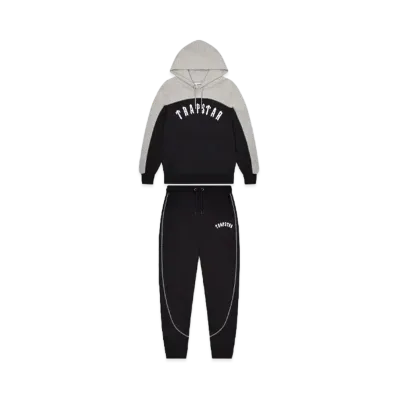 TRAPSTAR *Pre-Order* Irongate Chenille Arch Hooded Tracksuit "Black/Grey"