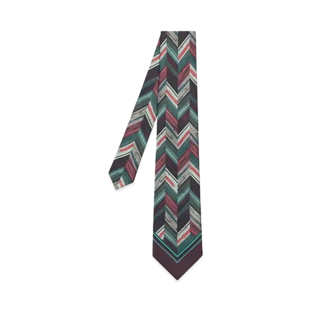 Paul Smith Drawing Herringbone Tie "Burgundy"