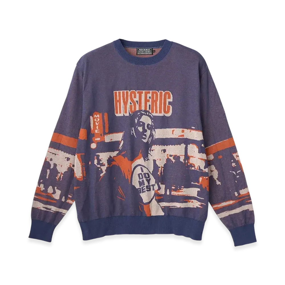 HYSTERIC GLAMOUR East Village 75 Jacquard Sweater "Navy"