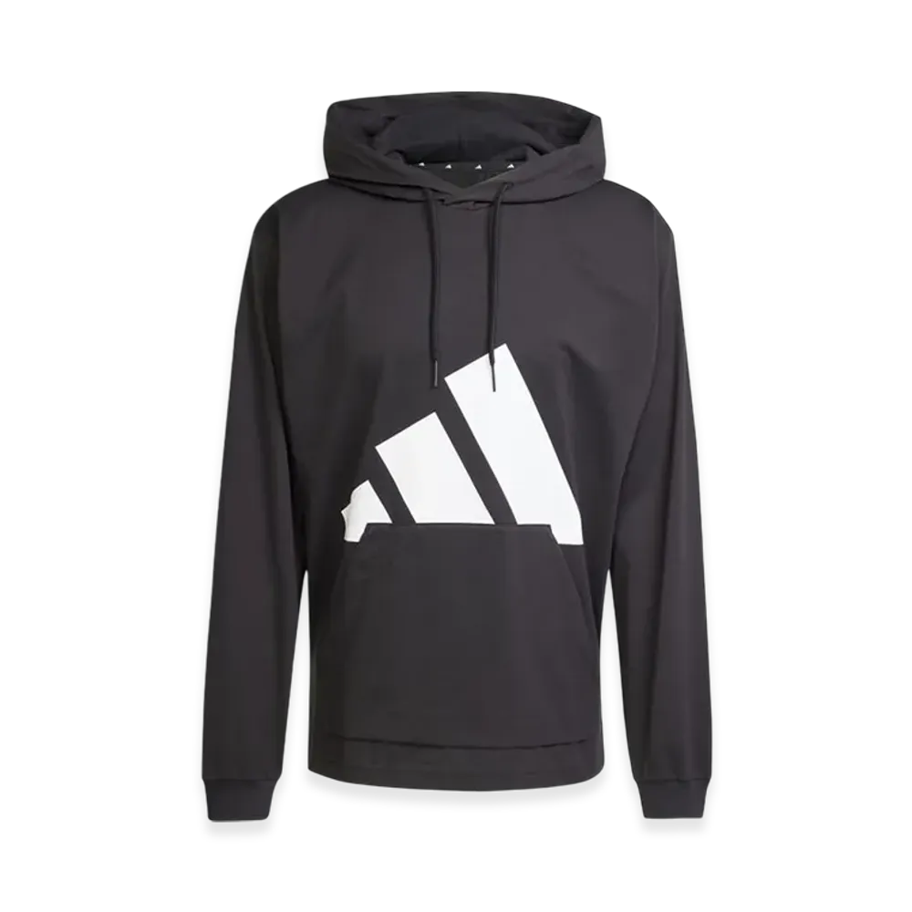 adidas Essentials Big Logo Single Jersey Hoodie "Black/White"