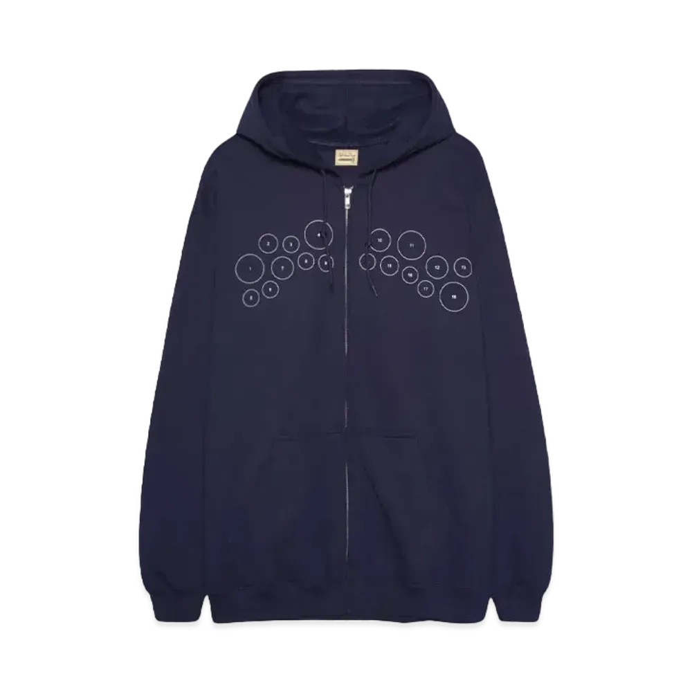High Scream Center COLLEGE LOGO ZIP HOODIE "NAVY"