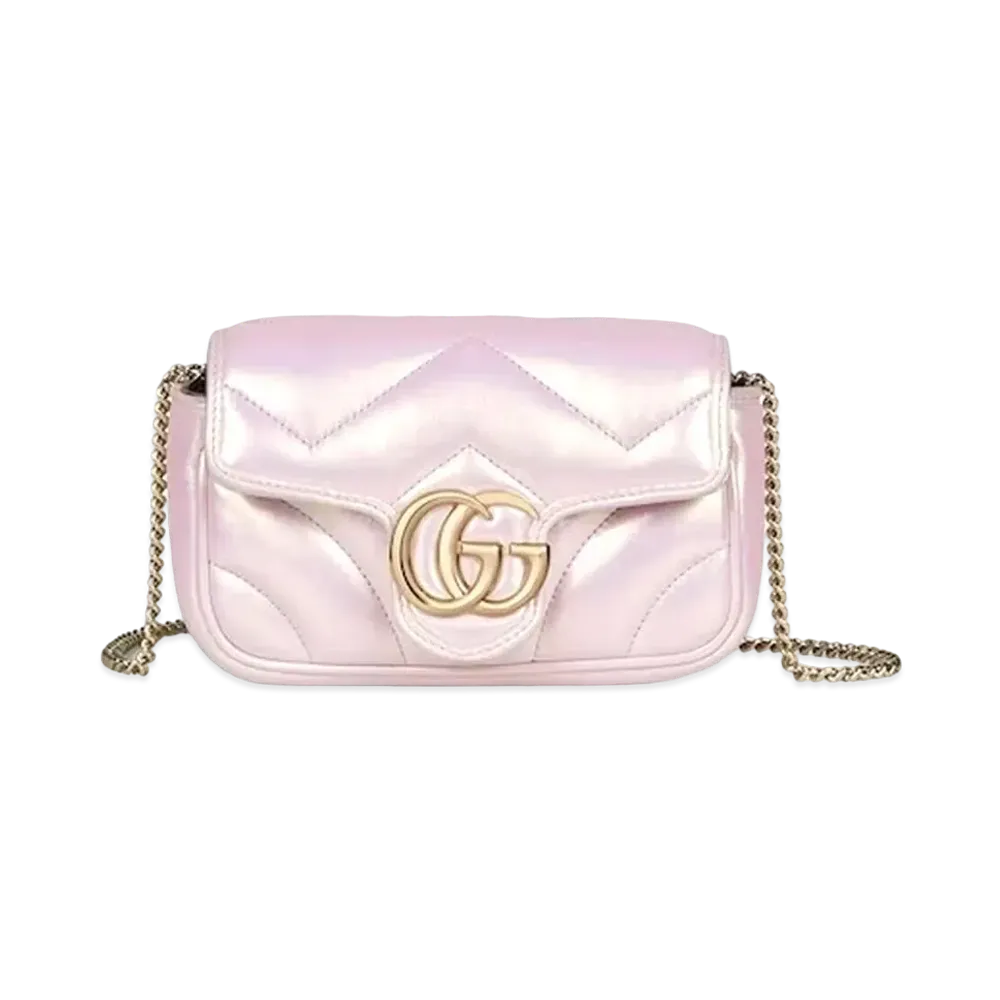 GUCCI GG Marmont Super Mini Bag "Pink Iridescent"