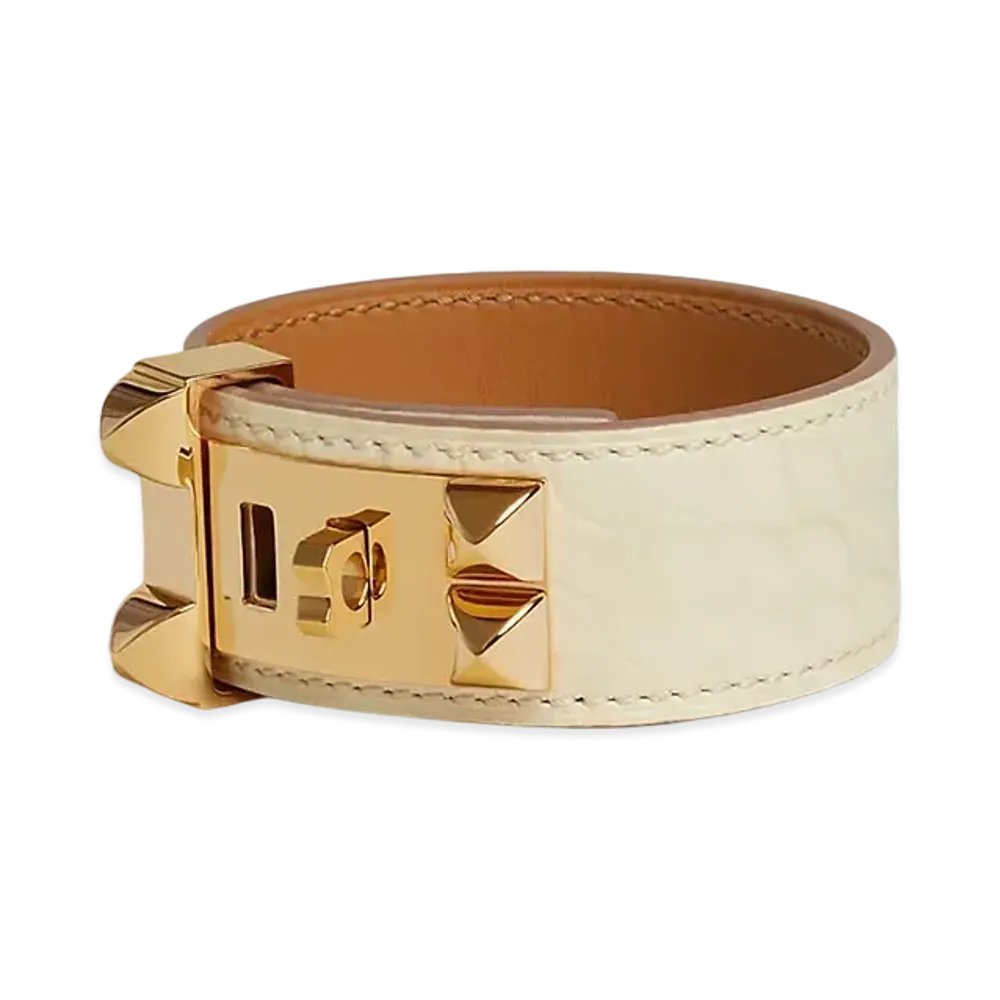 Hermes Collier de Chien 24 Bracelet "Nata/Gold"