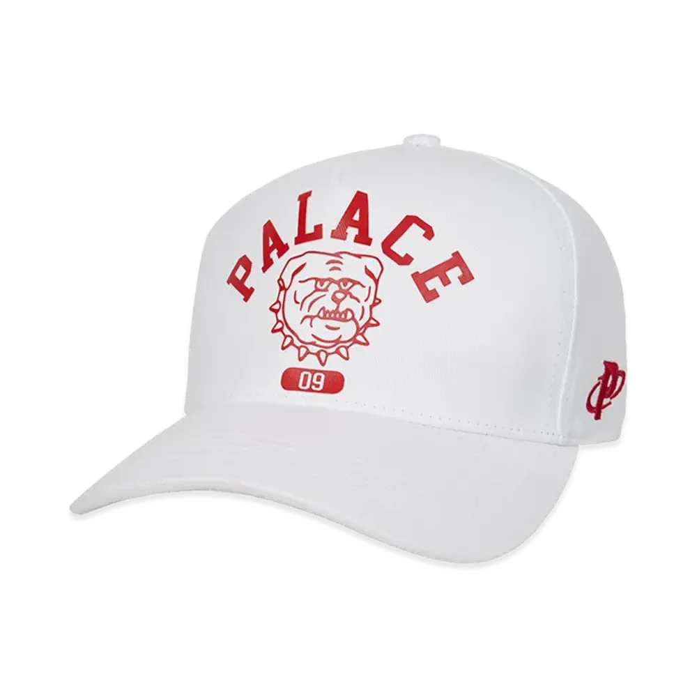 PALACE Bulldog P Frame 5 Panel Snapback "White"