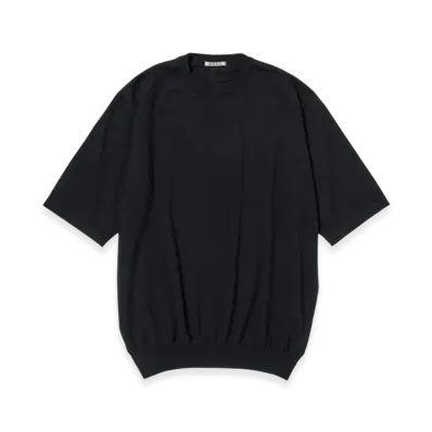 AURALEE Cashmere Hard Twist Knit T-Shirt "Black"