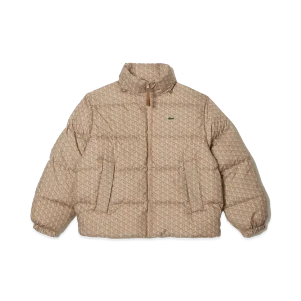 LACOSTE Monogram Print Down Jacket "Beige"