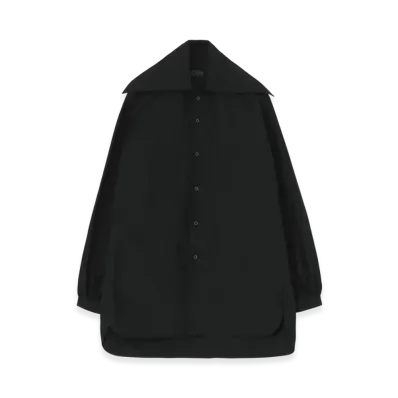 S'YTE Cotton/Linen Washer Typewriter Big-Collared Shirt "Black"
