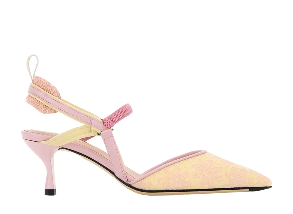 FENDI Women's Embroidered Canvas Colibri Lite Pumps "Floral"
