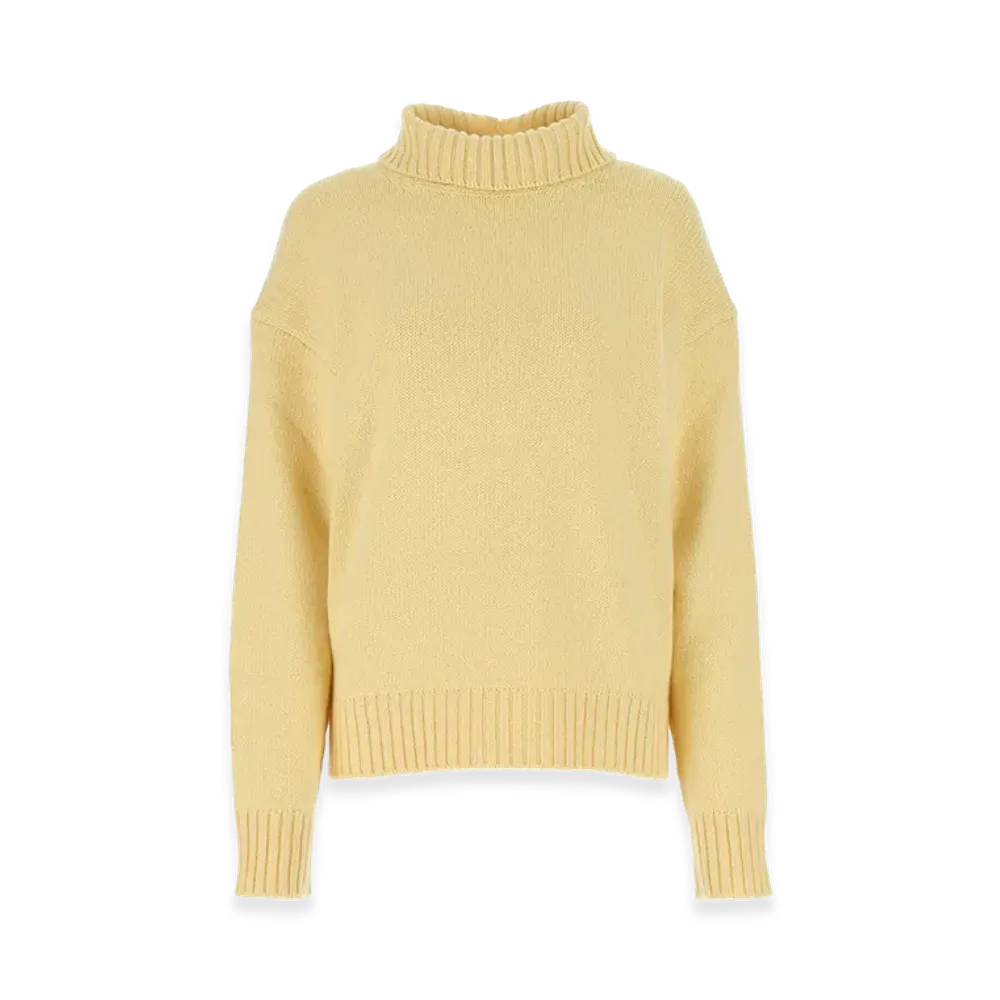 Jil Sander Women's Cashmere Blend Oversize Sweater "Pastel Yellow"