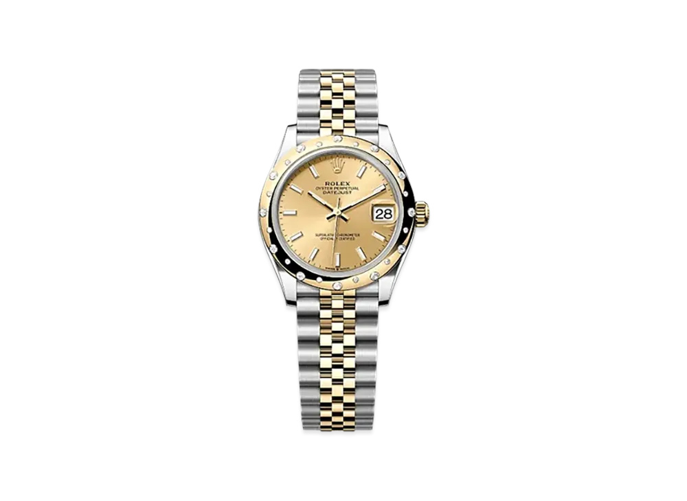 ROLEX Datejust 31mm Oystersteel & Yellow Gold Diamond 278343RBR "Champagne-colour"