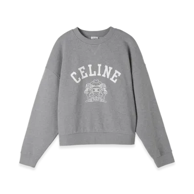 CELINE Sweat Oversize Blason "Greymelange/Offwhite"