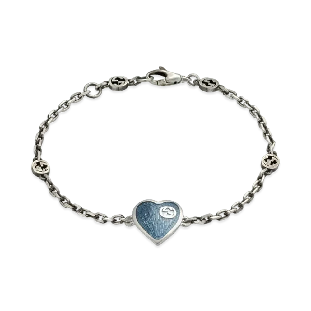 GUCCI Heart Bracelet Interlocking G "Silver"