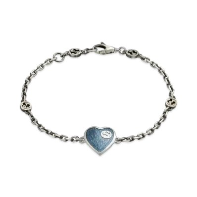 GUCCI Heart Bracelet Interlocking G "Silver"