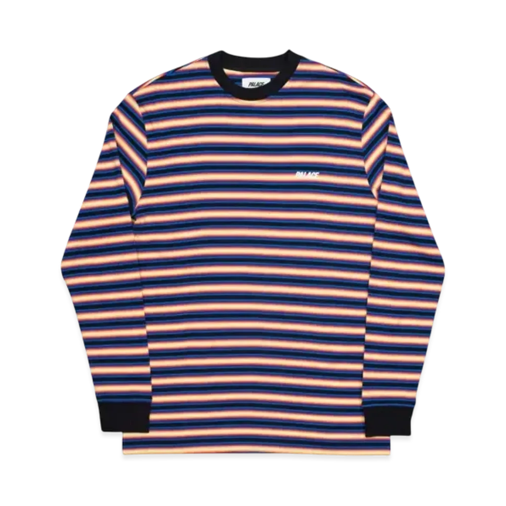 PALACE Neon Stripe L/S T-Shirt "Black Orange"