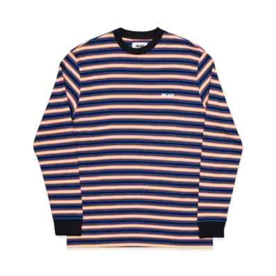 PALACE Neon Stripe L/S T-Shirt "Black Orange"