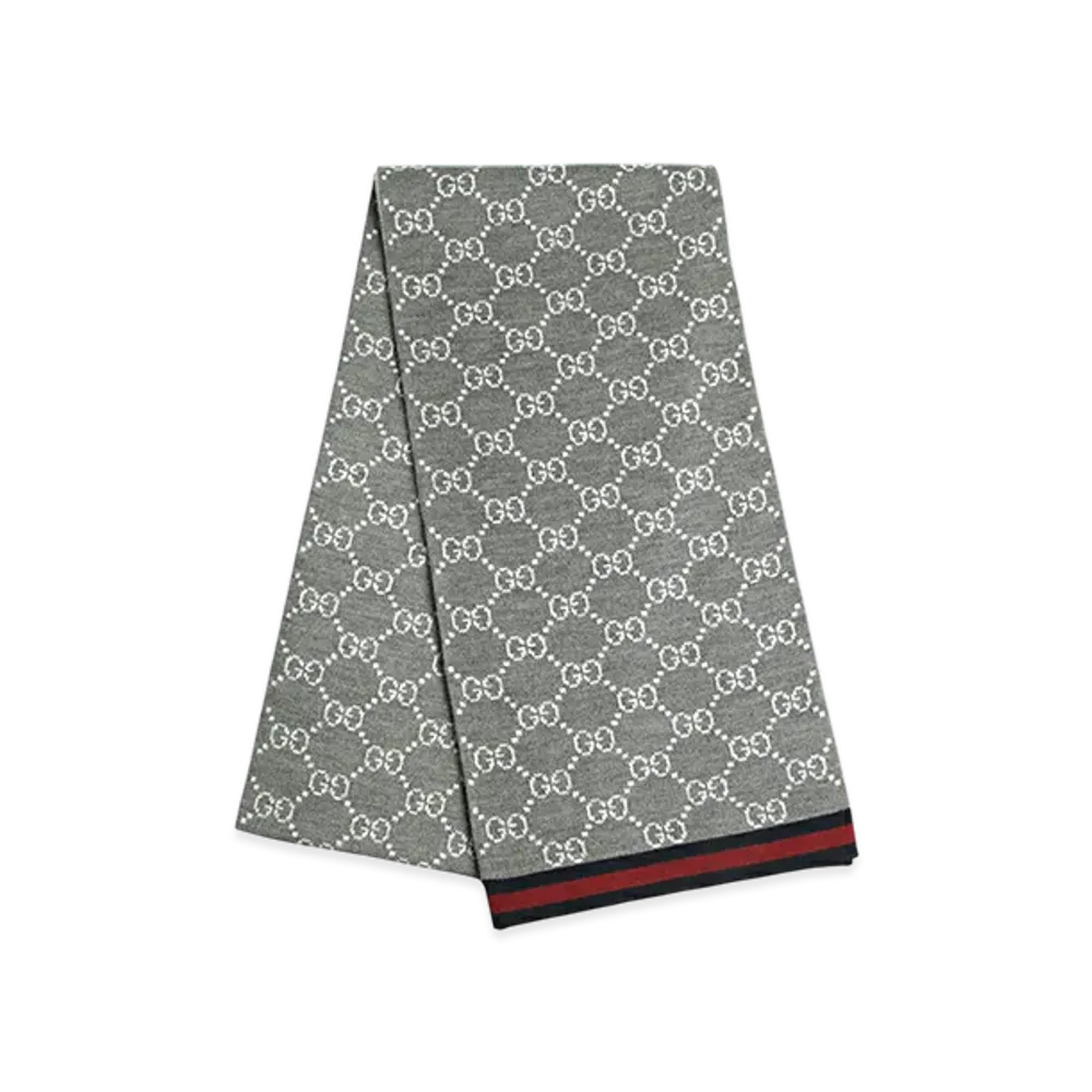Gucci GG Pattern Scarf "Grey"