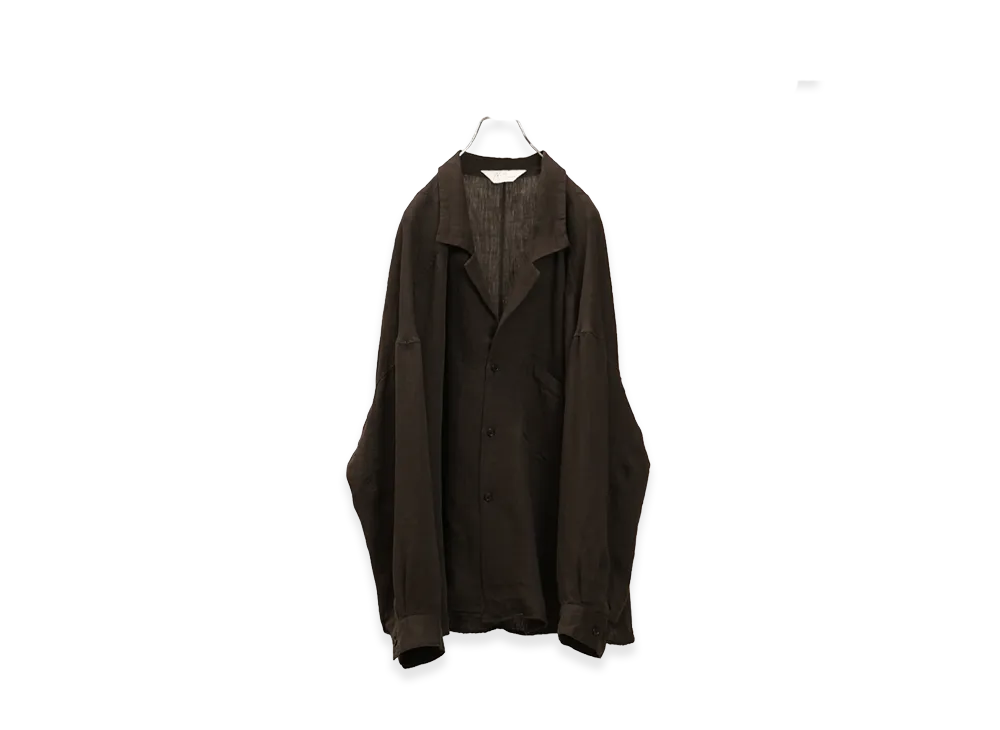 ANCELLM 100/S Linen Tailored Shirt "Brown"