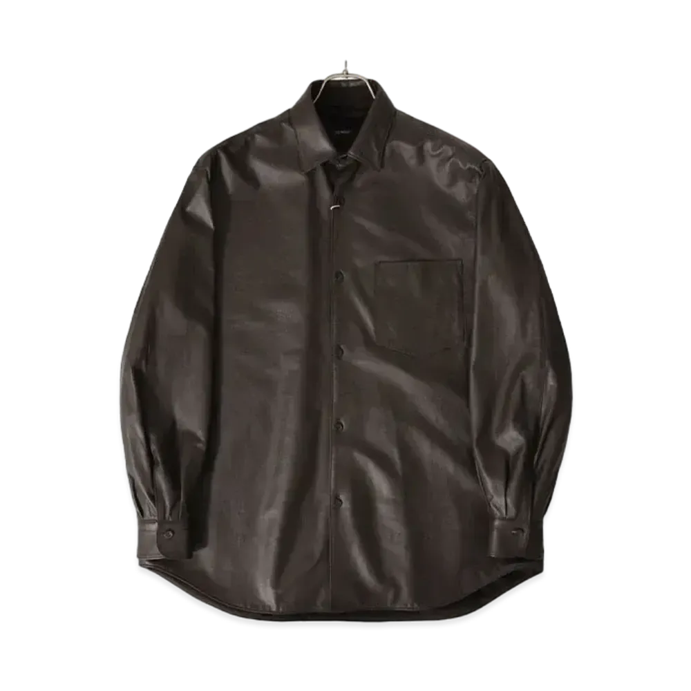 COMOLI Sheepskin Shirt Jacket "Brown"